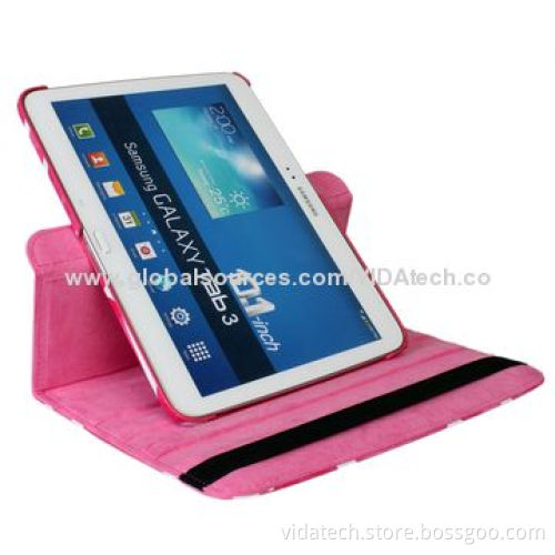 Leather Case for Samsung Galaxy Tab3 P5200, 360-degrees Rotation, w/ Holder, 10.1 Inches,Manufacture